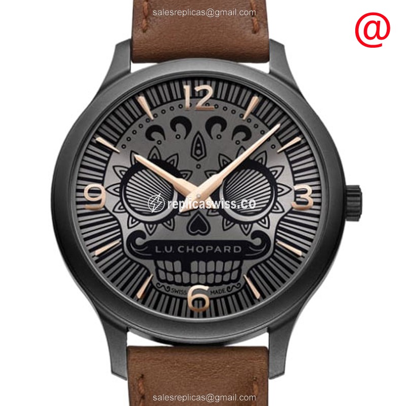 Chopard L.U.C 168592-3004 Replica - Automatic - Steel Case - Gray Dial - Brown Cowhide Strap